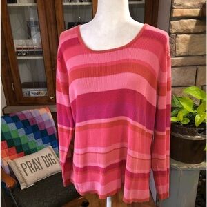 MOSSIMO SIZE 22/24 PINK MULTICOLORED STRIPED SWEATER PERFECT FOR VALENTINES DAY